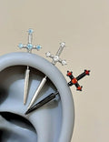 Cross Rhinestone Stud Earrings - DippedShop Wholesale - #0227