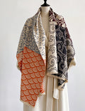 Reversible Floral Jacquard Shawl - DippedShop Wholesale - #7123