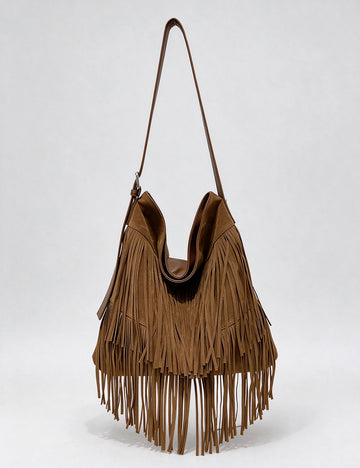 Trendy Fringe Large Capacity Hobo Shoulder Bag 6W10BBG2359
