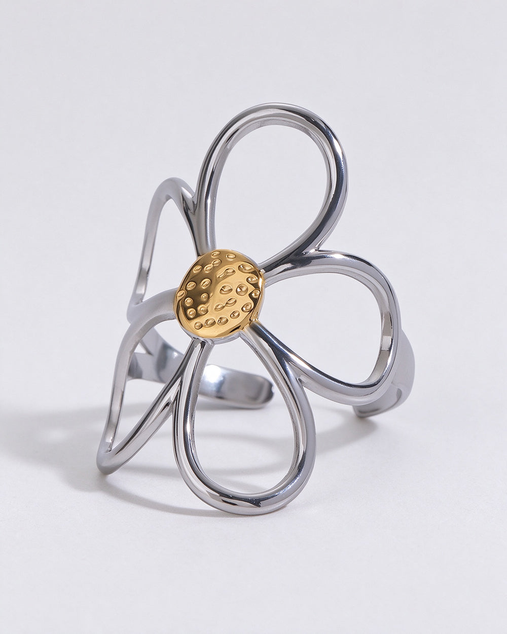 Hollow Flower Open Ring - DippedShop Wholesale - #9139