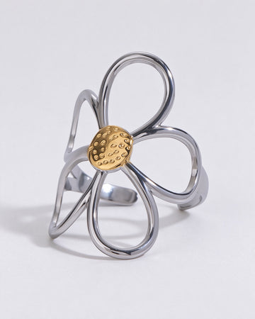 Hollow Flower Open Ring - DippedShop Wholesale - #9139