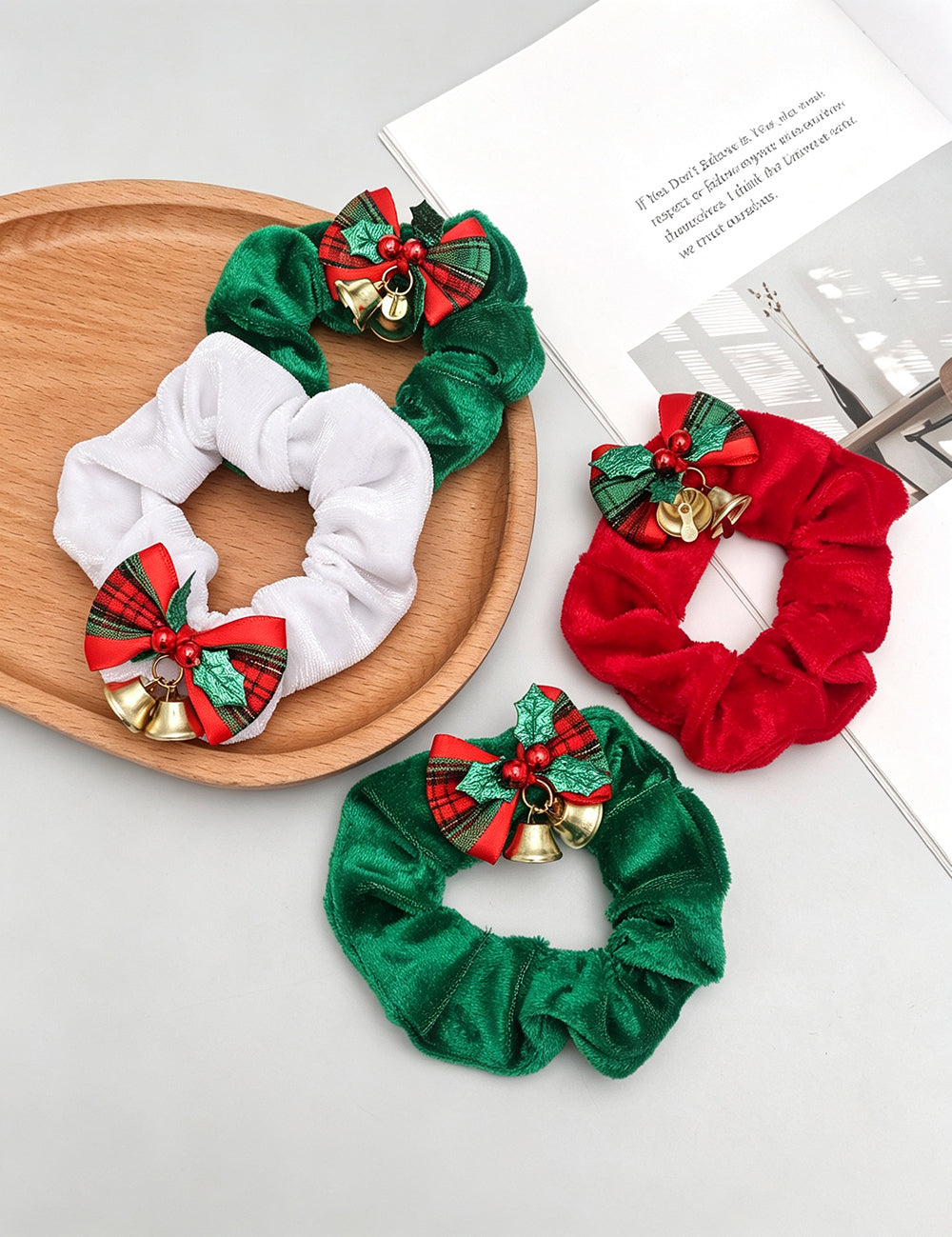 Velvet Bow Hair Scrunchie - DippedShop Wholesale - #6627