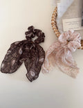 Vintage Flower Print Bow Elastic Scrunchies MK2BW6W6HSR69