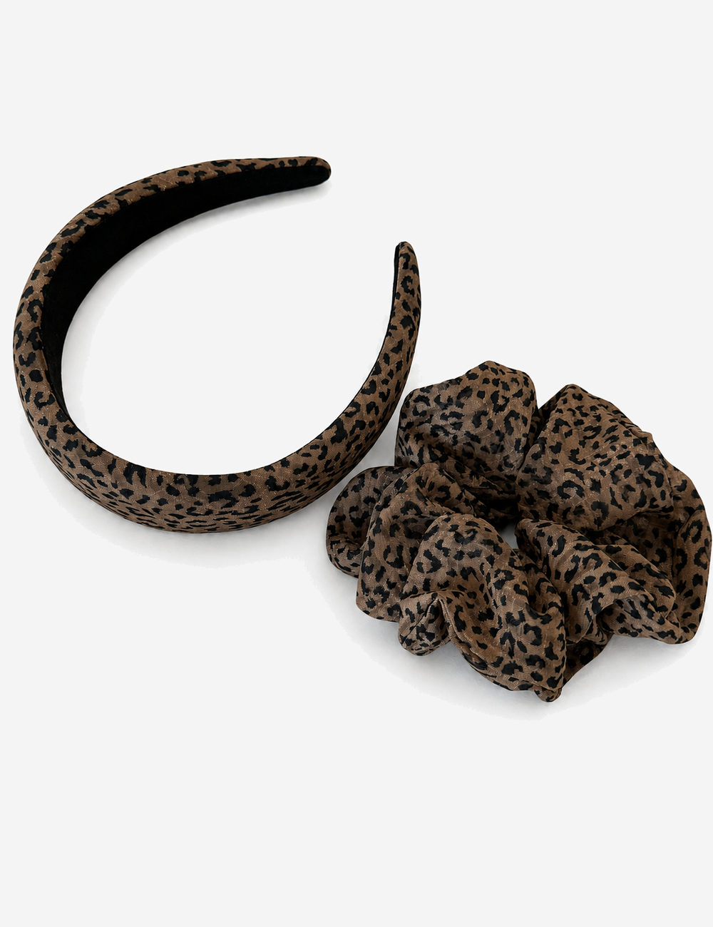 Vintage Leopard Print Ruffled Hair Scrunchies 6W6HSR319