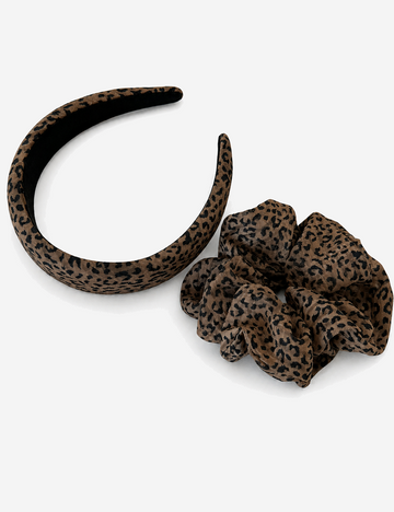 Vintage Leopard Print Ruffled Hair Scrunchies 6W6HSR319