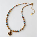 Tiger Eye Beaded Necklace - DippedShop Wholesale - #4947