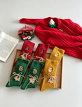 Ribbed Embroidered Christmas Cotton Socks 6W8FSO913