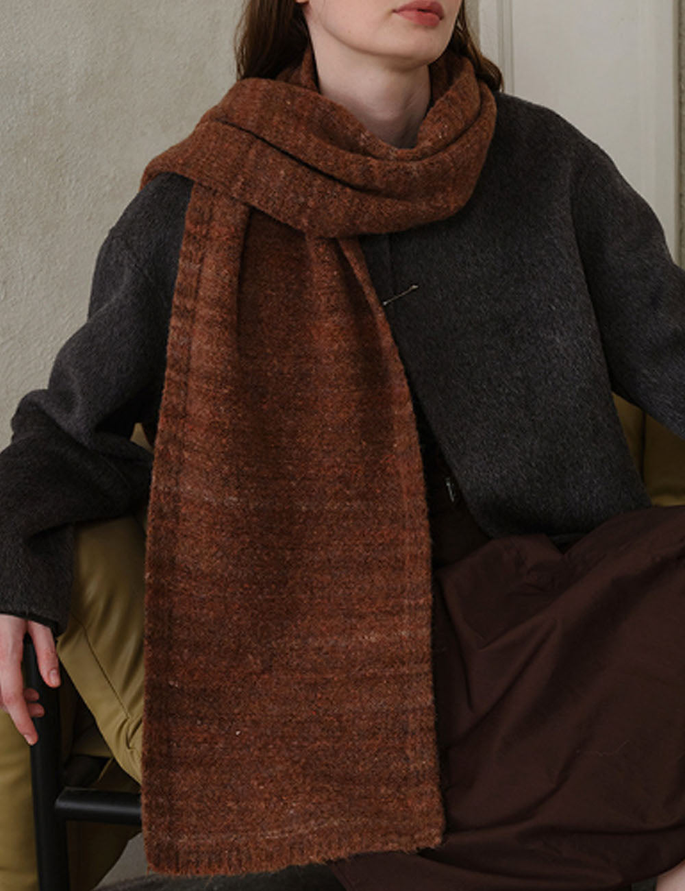 Vintage Gradient Knit Wool Blend Scarf 6W6NSW299