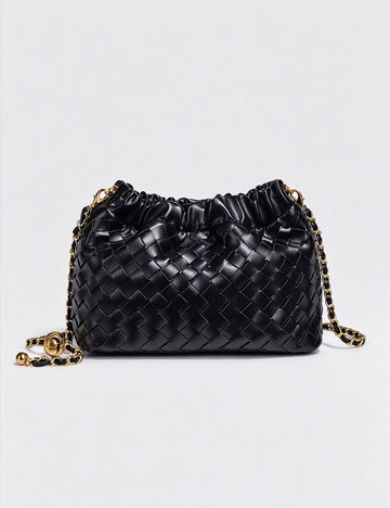 Fashion Woven Plaid Cloud Shoulder Bag 6W10BBG2419