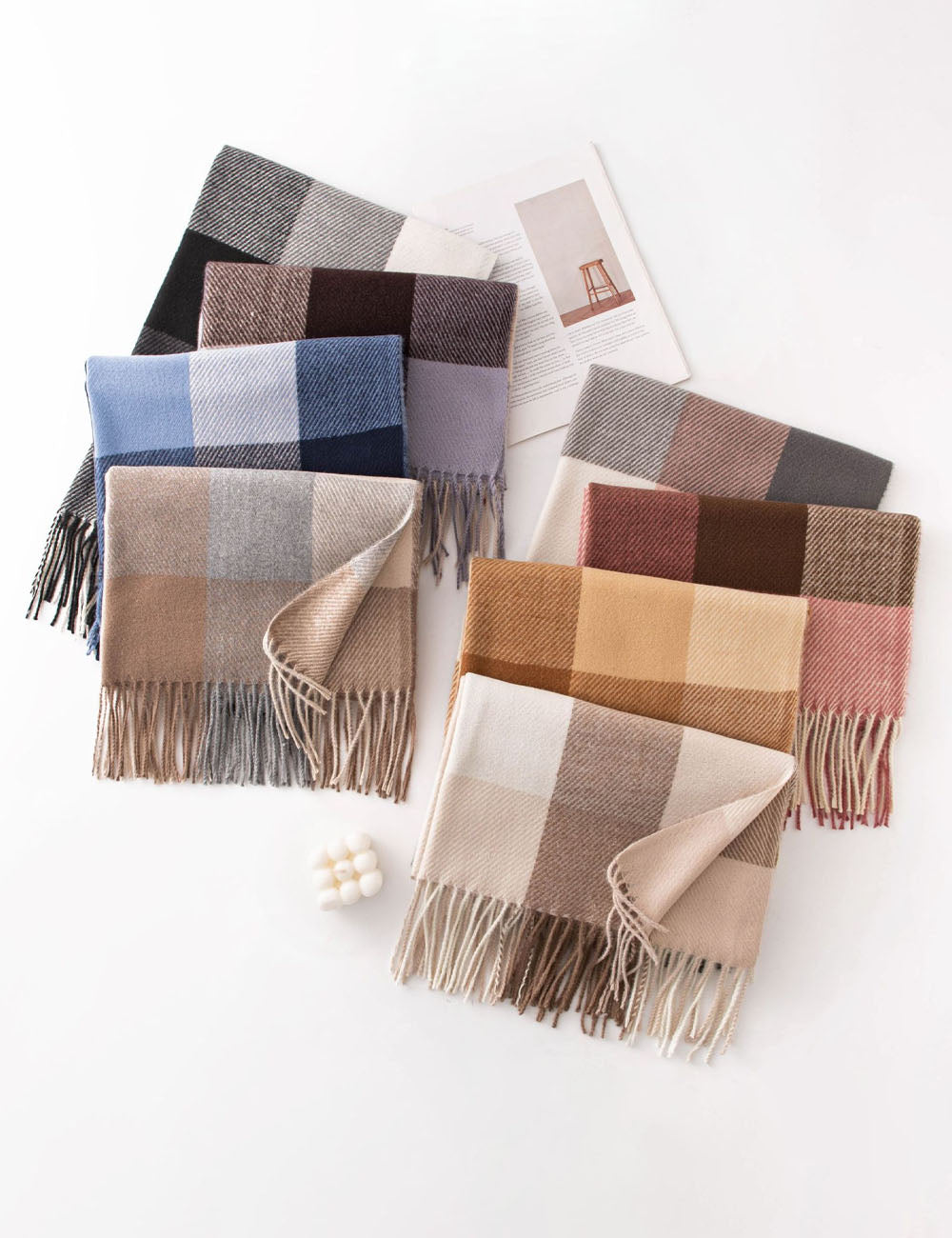 Plaid Cashmere Feel Scarf - DippedShop Wholesale - #6675