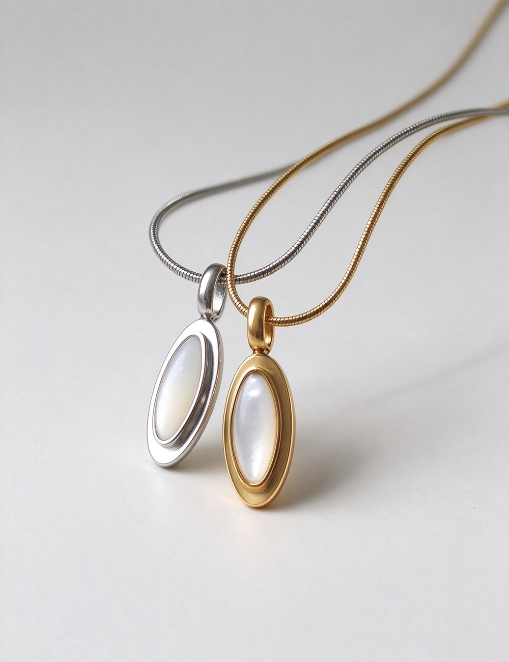 Marquise Pendant Snake Chain Necklace - DippedShop Wholesale - #6675