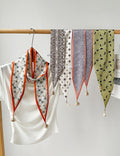 Stylish Floral Print Tassel Silk Scarf 6W6NSI233