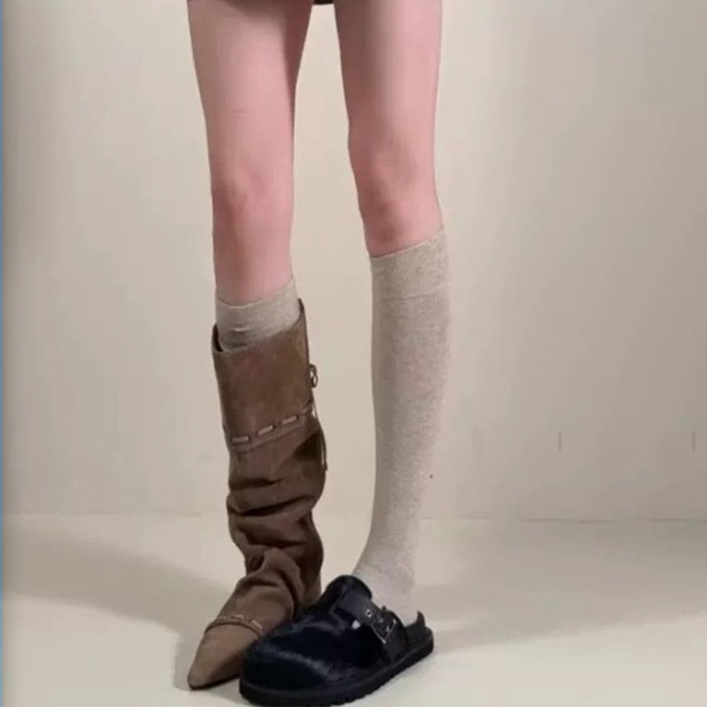 Slouchy Knee High Cotton Boot Stocking Socks 6W8FSO851