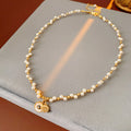 Stylish Rhinestone Eight-Star Pendant Pearl Necklace 6W6JNC969