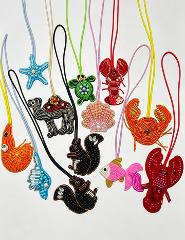 Creative Sequin Beaded Lobster Pendant Bag Charm 6W10BBC795
