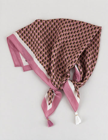 French Soft Geometric Houndstooth Square Scarf 6W6NSC215