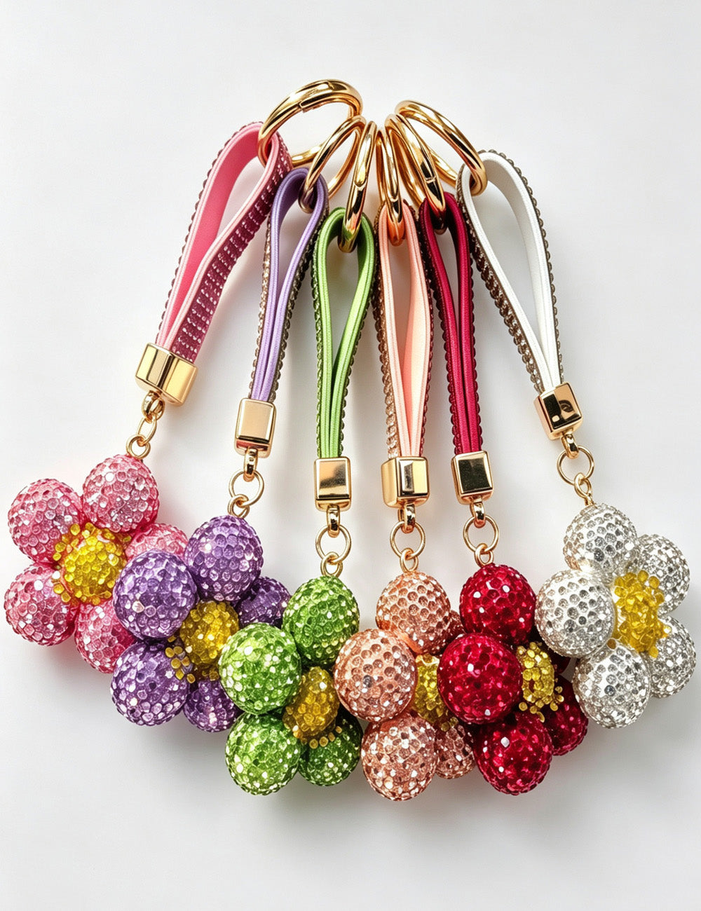 Rhinestone Sunflower Bag Charm - DippedShop Wholesale - #8723