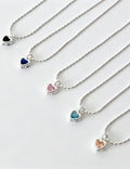 Simple Cubic Zirconia Heart Pendant Choker Necklace 6W6JNC387L