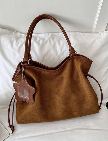Faux Suede Tote Bag - DippedShop Wholesale - #3203
