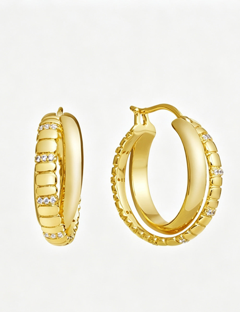 Elegant Double Layer Snake-bone Hoop Earrings 6W6JER583