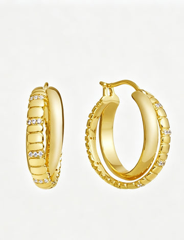Elegant Double Layer Snake-bone Hoop Earrings 6W6JER583