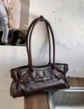 Retro Belted Buckle PU Tote - DippedShop Wholesale - #8115