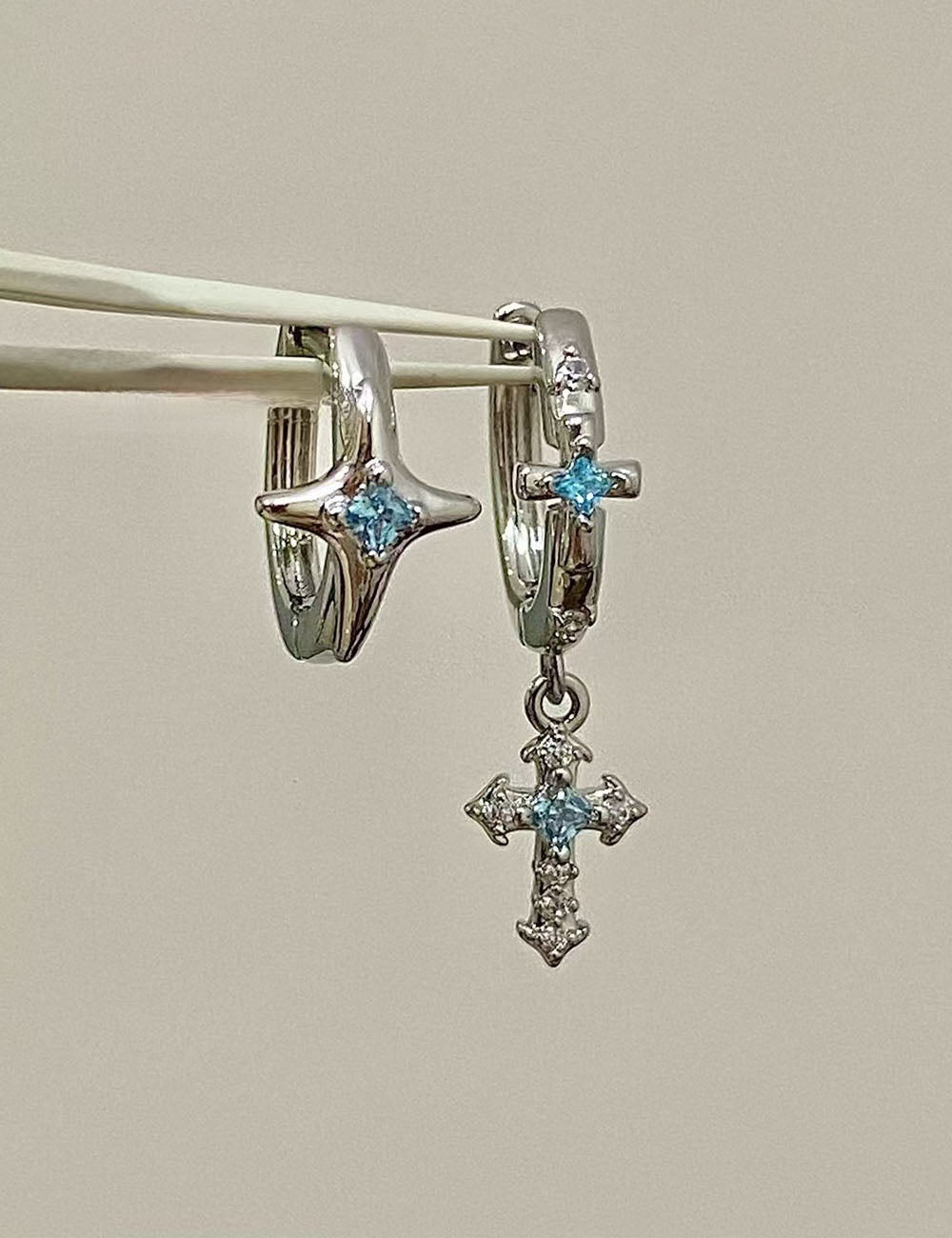 Cross Rhinestone Hoop Earrings - DippedShop Wholesale - #0051