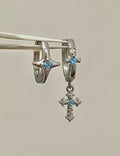 Cross Rhinestone Hoop Earrings - DippedShop Wholesale - #0051