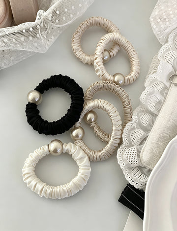 Simple Solid Color Pearl High Elastic Scrunchies 6W6HSR517