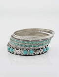 Boho Turquoise Mulit-Layer Statement Bracelet Set 6W6JBR619