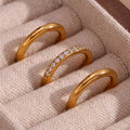 Cubic Zircon Ring Set - DippedShop Wholesale - #7779