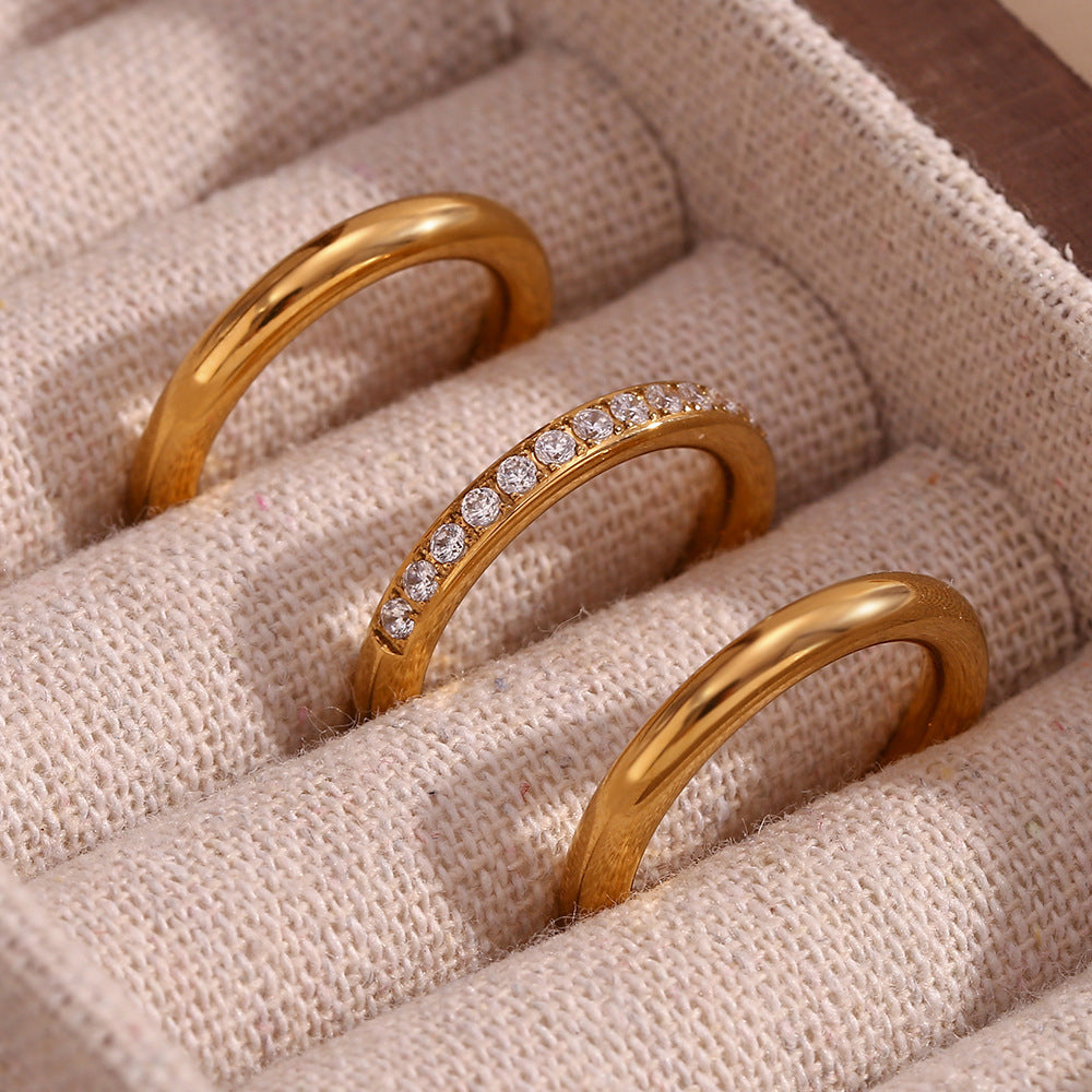 Cubic Zircon Ring Set - DippedShop Wholesale - #7779