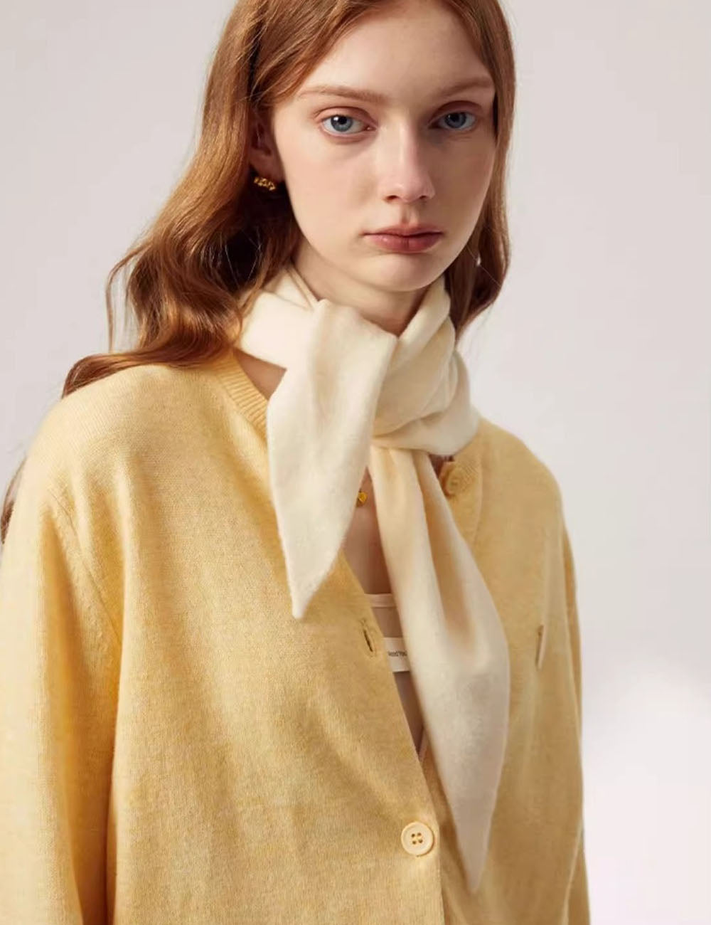 Solid Color Wool Knit Triangle Scarf 6W6NSW277