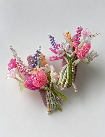 Beaded Flower Hair Clip - DippedShop Wholesale - #5811