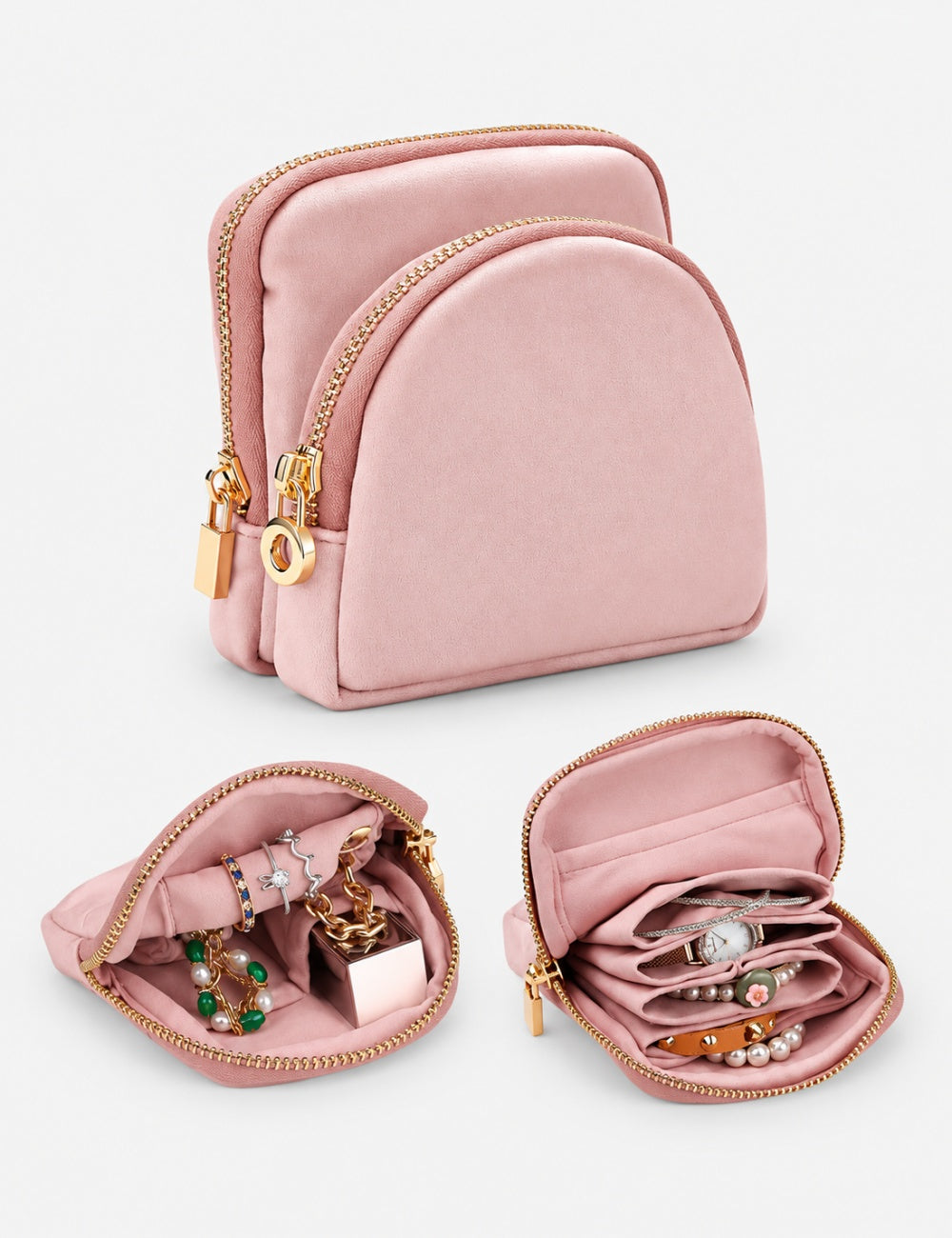 Simple Solid Color Portable Travel Jewelry Case 6W13HSJ97