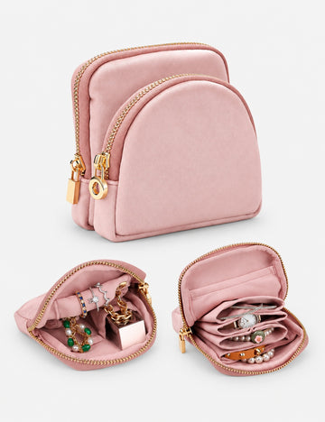 Simple Solid Color Portable Travel Jewelry Case 6W13HSJ97