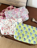 Sweet Floral Print Quilt Shell Cosmetic Bag 6S5CO117