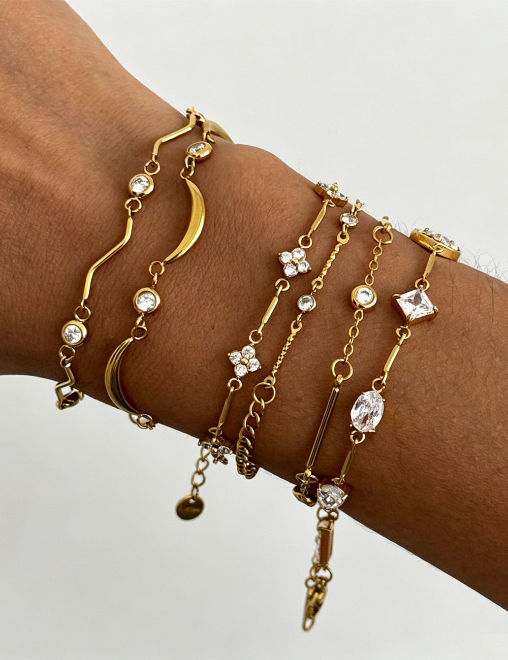 Cubic Zirconia Link Chain Bracelet - DippedShop Wholesale - #8067