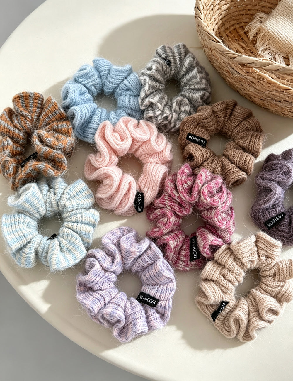 Simple Solid Color Knit Elastic Scrunchies 6W6HSR507