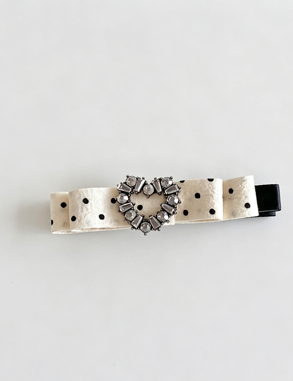 Sweet Polka Dots Heart Rhinestones Hair Clips 6W6HCP1231