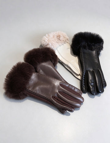 Fluffy Fur Cuff Gloves - DippedShop Wholesale - #9987