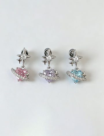 Wrap Heart Rhinestone Earrings - DippedShop Wholesale - #8899