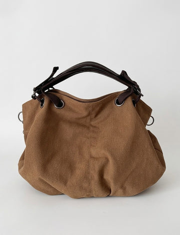 Casual Solid Color Large Capacity Canvas Tote Bag 6W10BBG1995