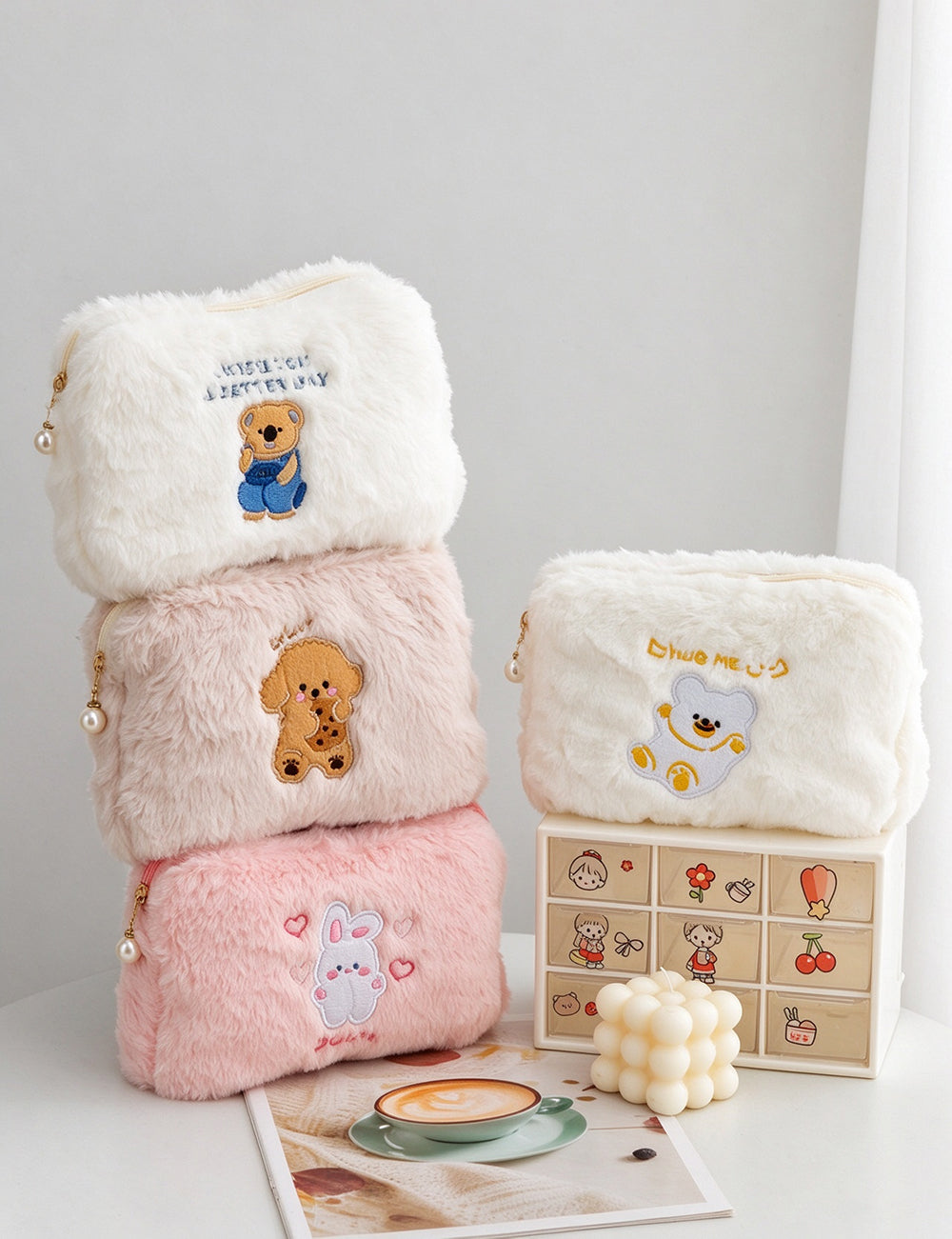 Plush Rabbit Cosmetic Bag - DippedShop Wholesale - #5363