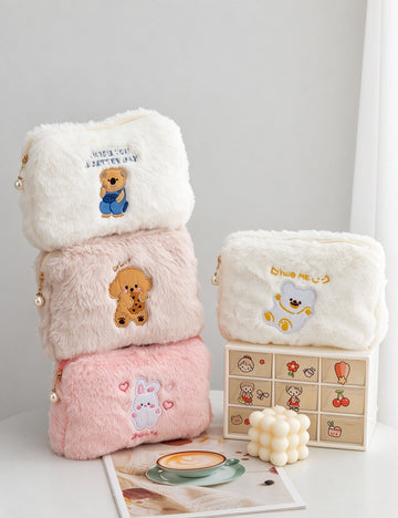Plush Rabbit Cosmetic Bag - DippedShop Wholesale - #5363