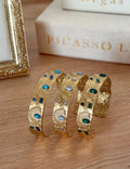 Trendy Gold Plated C-Shaped Open Bracelet 6W6JBR589