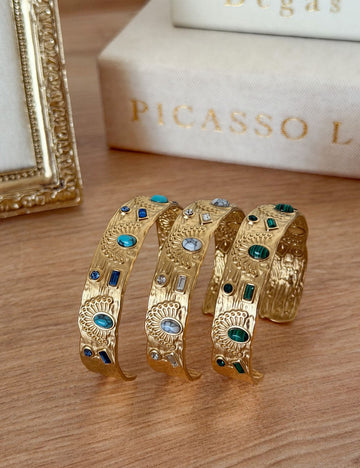 Trendy Gold Plated C-Shaped Open Bracelet 6W6JBR589