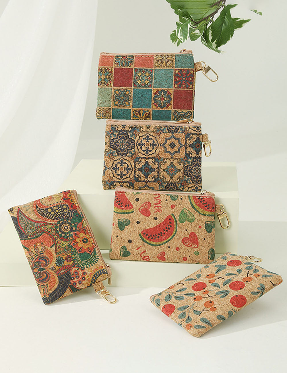Cork Zipper Coin Purse - DippedShop Wholesale - #9651