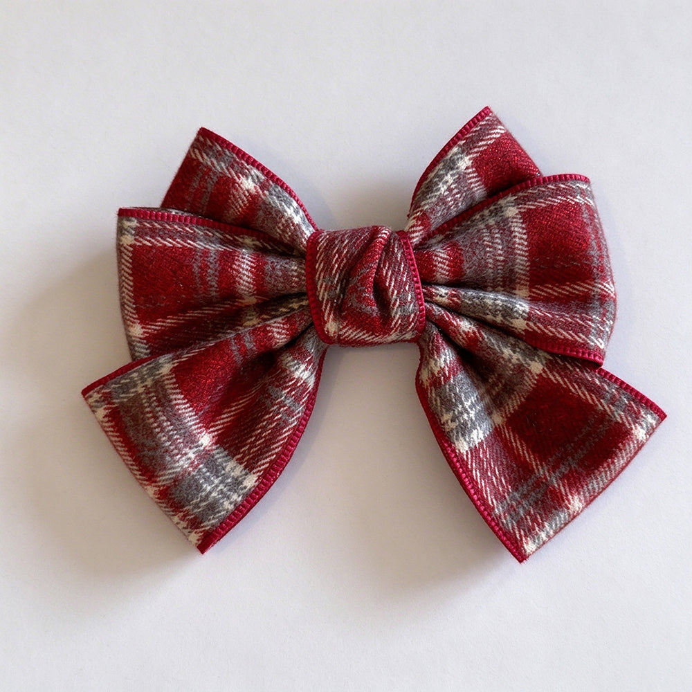 Plaid Bow Hair Clip - DippedShop Wholesale - #2595