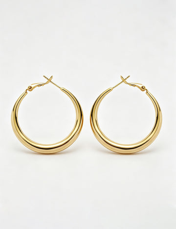 Minimalist Gold Plated Hoop Earring 6W6JER572